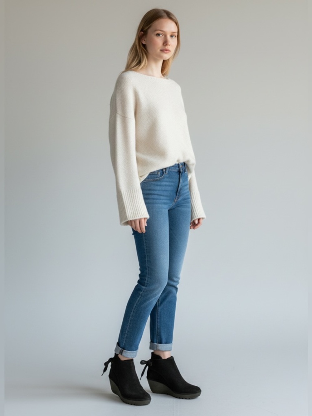 Fly London Yebi Iron Suede Ankle Wedge Booties